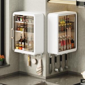 Upgrade your bathroom and kitchen storage with a 3 shelves multipurpose bathroom organiser without drill. Waterproof, heavy-duty, stylish, and space-saving wall mounted cabinet.