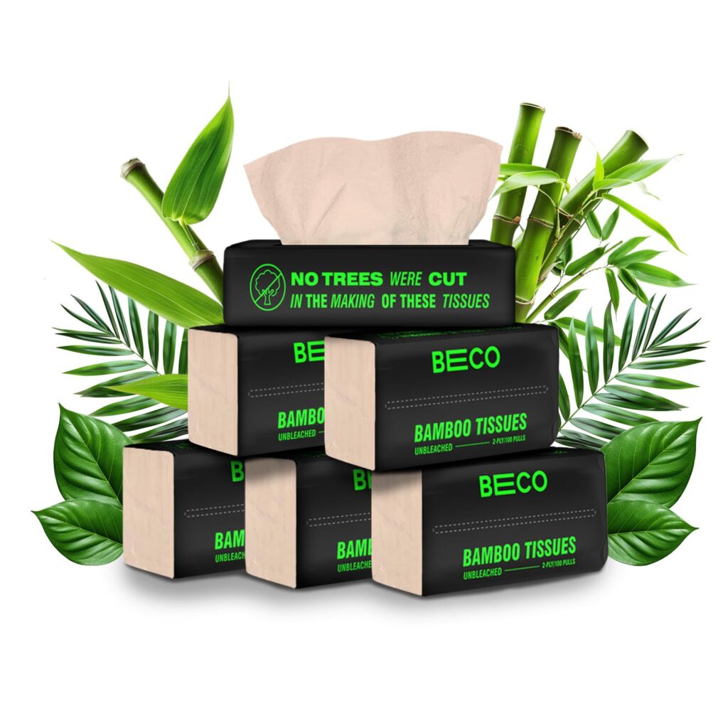 Experience the softness of Beco Bamboo Facial Tissues – super absorbent, rash-free, chemical-free, and 100% biodegradable. Perfect for babies & sensitive skin. Order now!