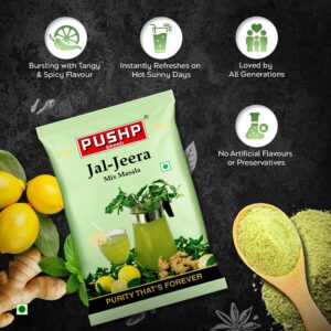 Discover the refreshing taste of Pushp Brand Jal Jeera Powder (Masala) 500 g Pouch. Learn how this instant drink mix adds authentic Indian flavour to summer drinks, chaat, and snacks.