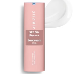 Looking for a non-sticky SPF 50 sunscreen? Discover why Albizzia Broad Spectrum Sunscreen SPF 50+ PA++++ with Hyaluronic Acid is becoming a daily skincare essential for men and women.